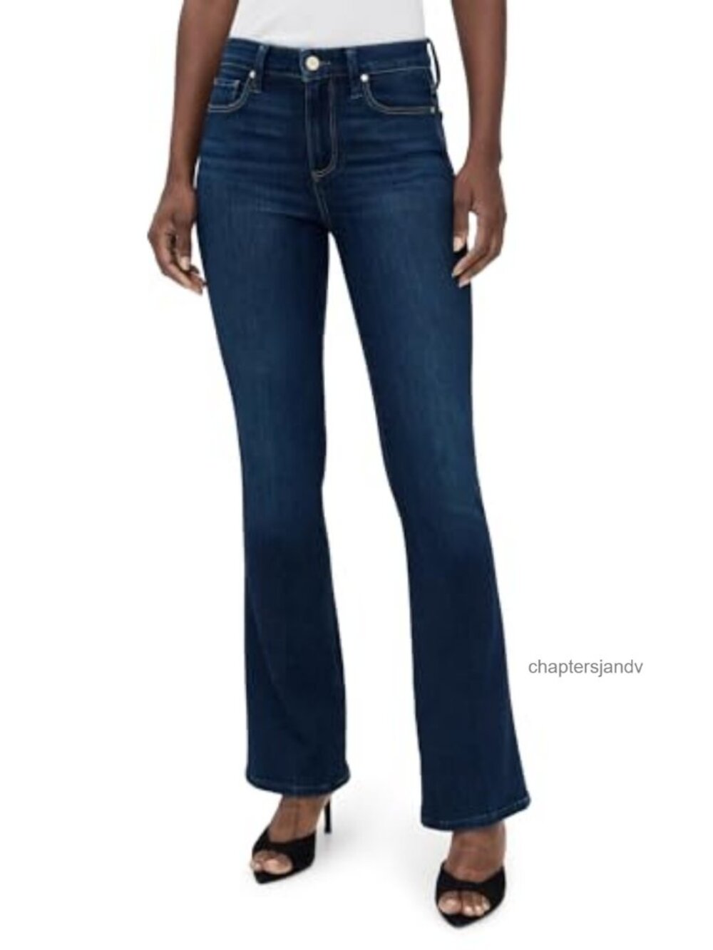 High Rise Boot Cut Stretch Denim Jeans Mid-Weight 5-Pocket 32in Inseam